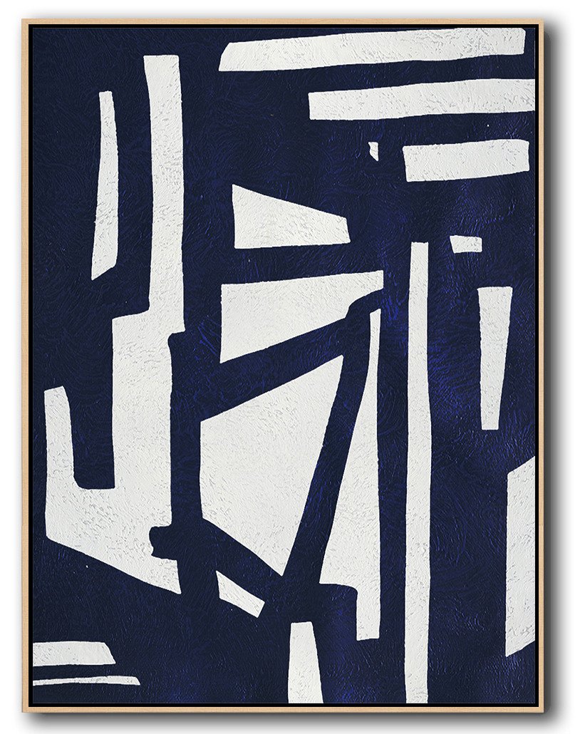 Buy Hand Painted Navy Blue Abstract Painting Online - Large Paintings For Sale Huge